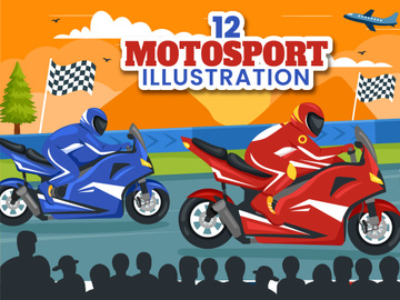 12 Racing Motosport Illustration