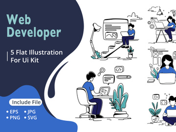 Flat Illustration of a web developer