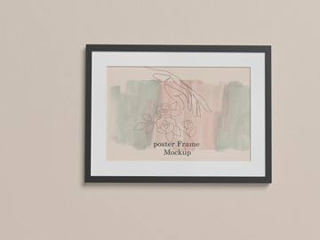 Free horizontal poster frame mockup