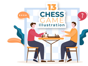 13 Chess Board Game Cartoon Illustration