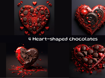 Heart-shaped chocolates