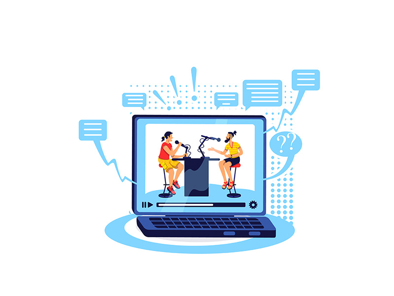 Talk show online flat concept vector illustration by The ~ EpicPxls