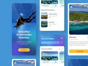 Diving Book Mobile App UI Kit