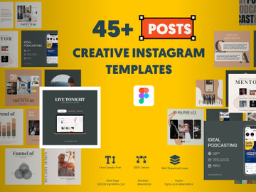 Instagram Bundle Templates - 45+ POSTS