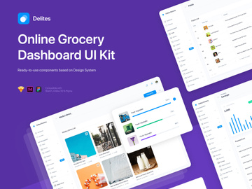 Delites - Grocery Dashboard UI Kit for Sketch