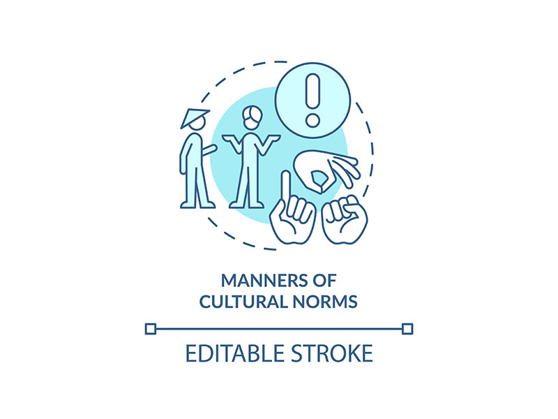 Manners Of Cultural Norms Turquoise Concept Icon By Bsd EpicPxls