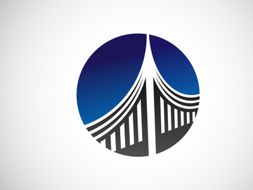 Creative abstract bridge logo design template