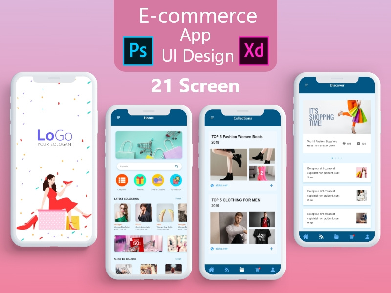 E commerce App UI Adobe xd and PSD Design full project by ~ EpicPxls