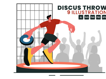 9 Discus Throw Playing Illustration