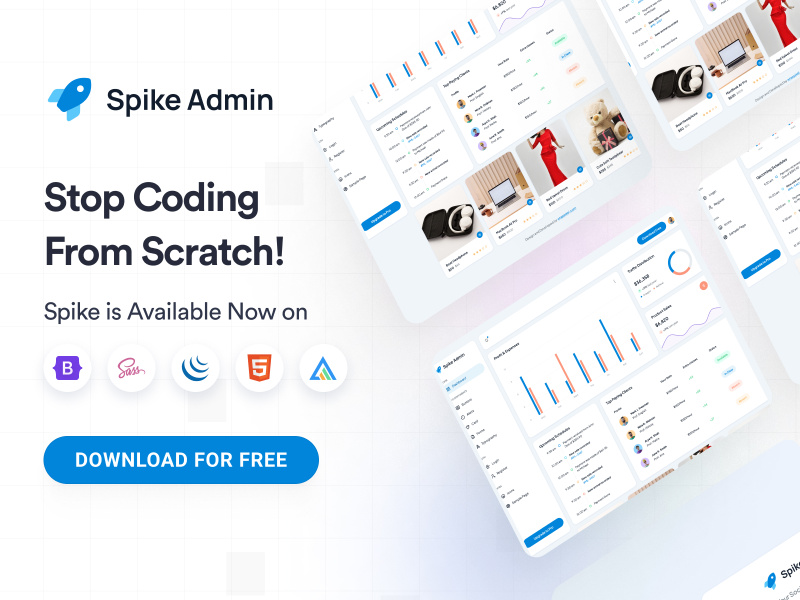 Spike Bootstrap Free Admin Dashboard Template by Wrappixel ~ EpicPxls