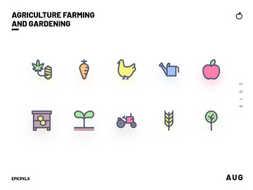 Agriculture, Farming and Gardening Icons