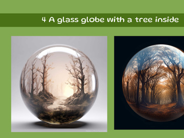 A glass globe with a tree inside