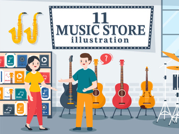11 Music Shop Illustration
