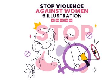 6 Stop Violence Against Women Illustration