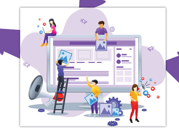 Modern Flat Design Concept Of Social Media Marketing