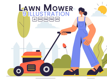 9 Lawn Mower Illustration