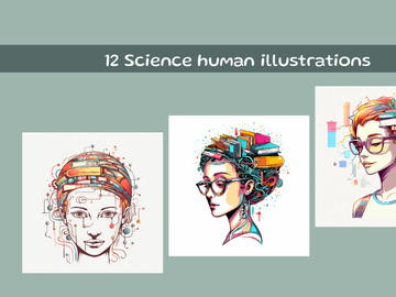 Science human illustrations