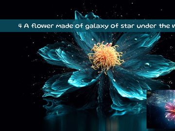 A flower made of galaxy of star under the water
