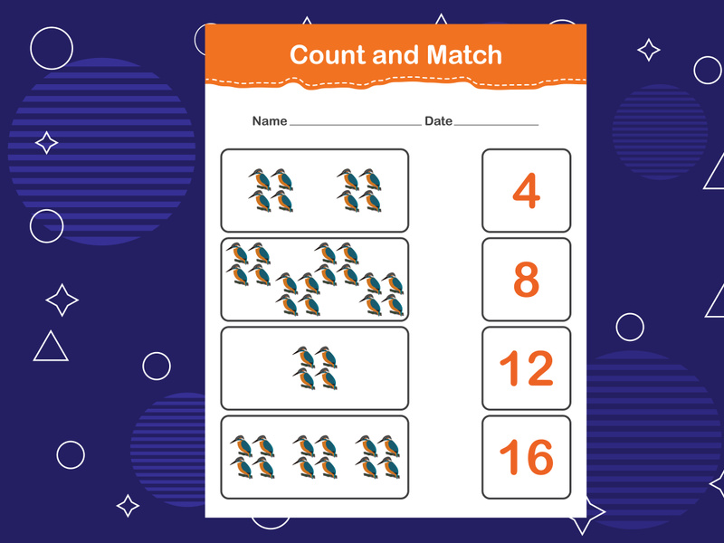 10 Pages Count and match with the correct number. Matching ~ EpicPxls