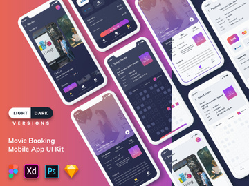 Movie Booking Mobile App UI Kit (Light & Dark)
