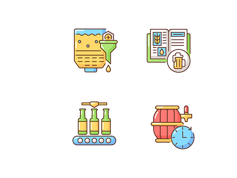 Beer production RGB color icons set by bsd studio ~ EpicPxls