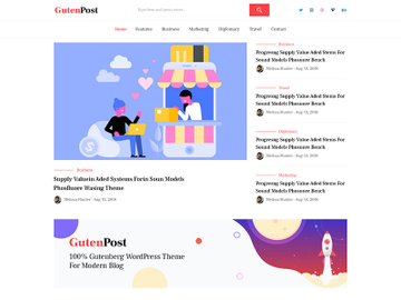 Gutenberg Blog PSD Template