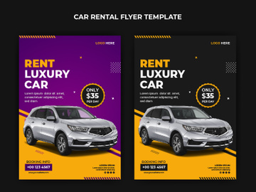 Rent car flyer template