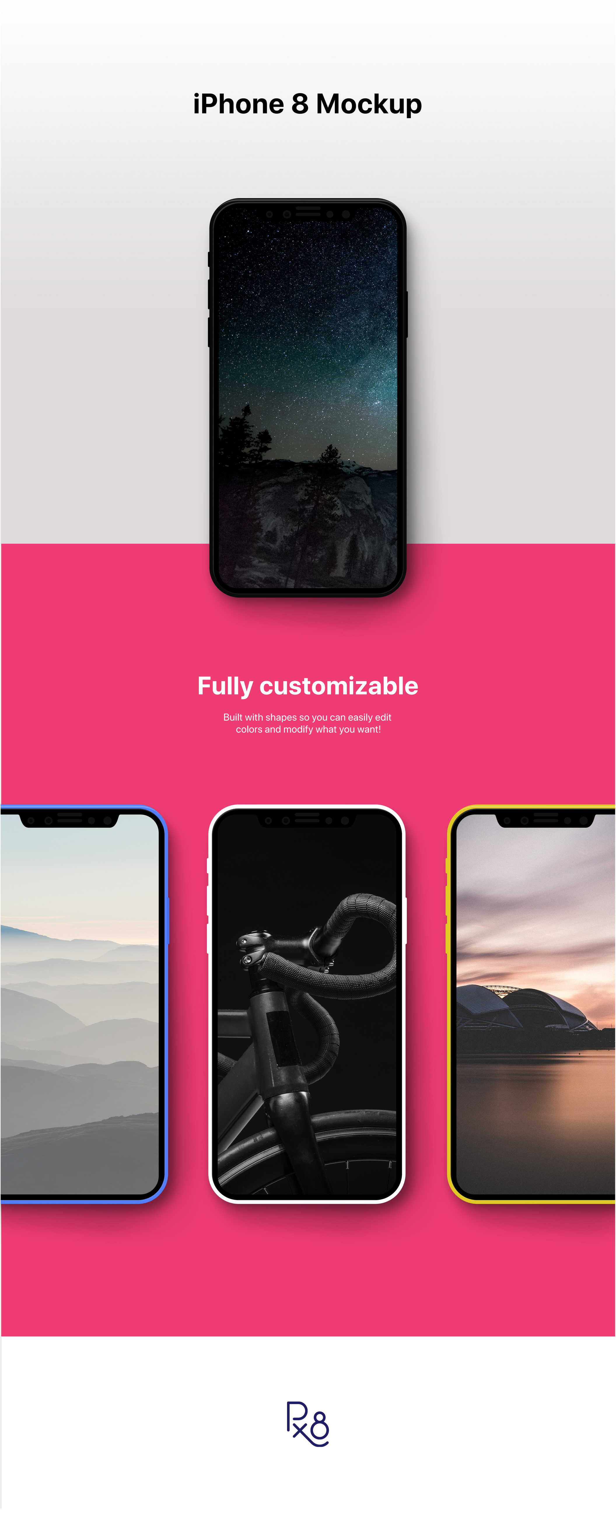 iPhone X模拟图PSD免费版(iPhone X Mockup PSD Freebie)插图1