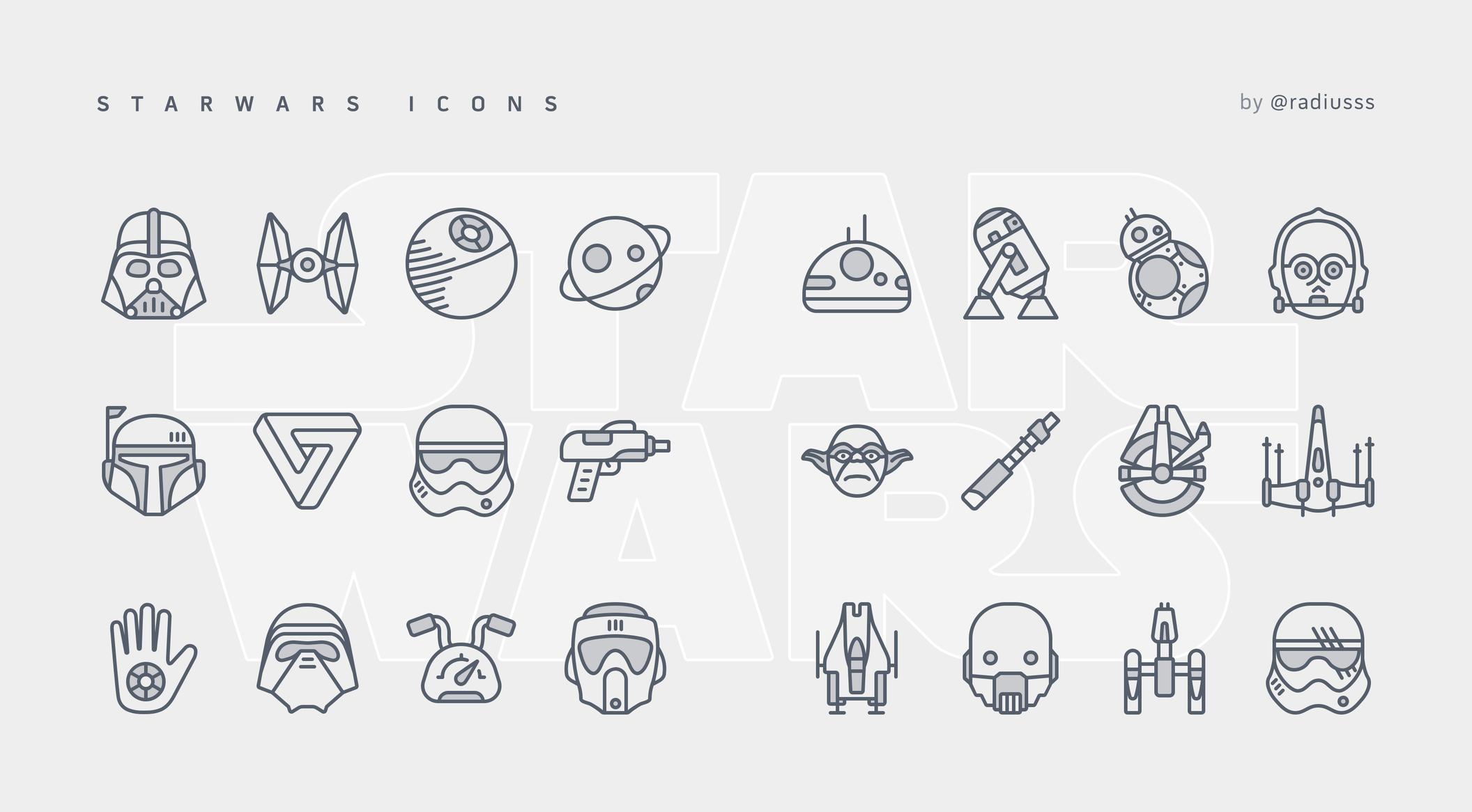 星际战争图标集(Starwars Icons Set)插图1