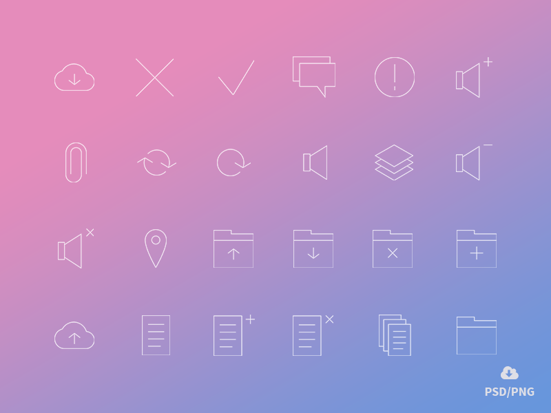Minimal Gradient Outline Management Icons Pack preview picture