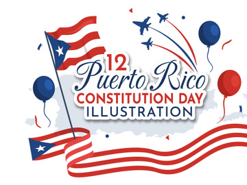 12 Happy Puerto Rico Constitution Day Illustration