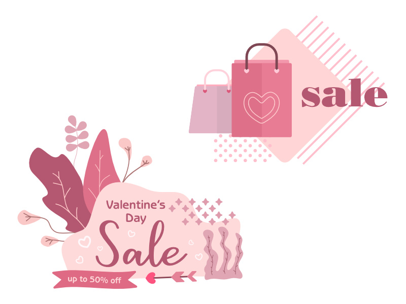 Valentine's Day Sale Editable Vector Scene Creator