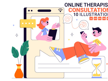 10 Online Therapist Consultation Illustration