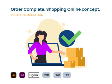 Delivery. Order complete flat modern design.
