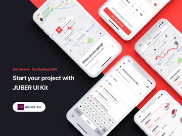 JUBER - Car booking UI Kit for ADOBE XD
