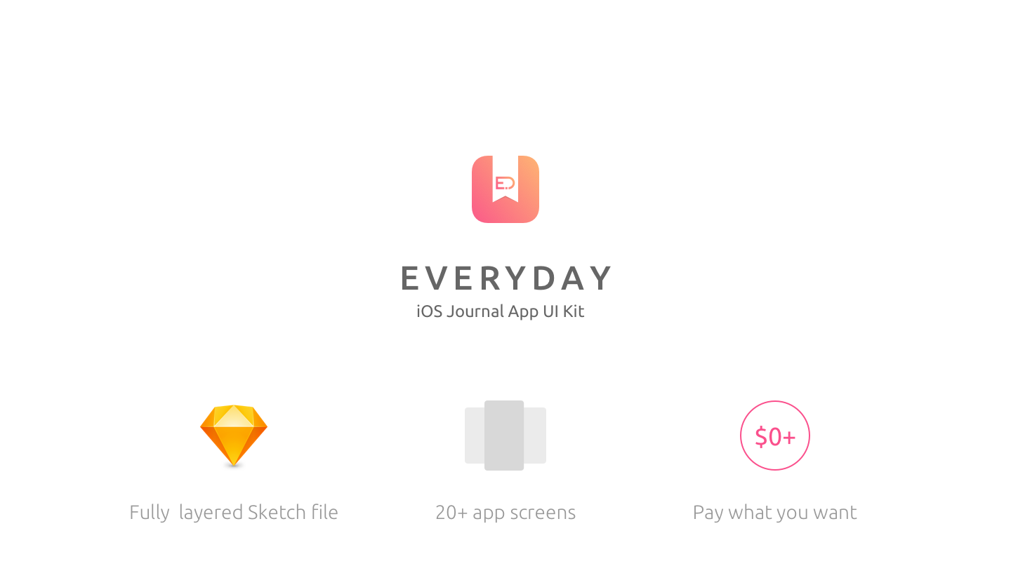 Everyday iOS Journal App UI Kit