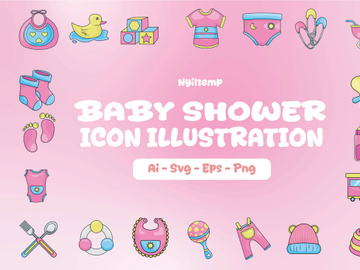 Baby Shower Icon Illustration