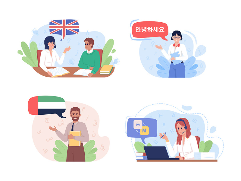 Career in linguistics illustration set by The Img EpicPxls