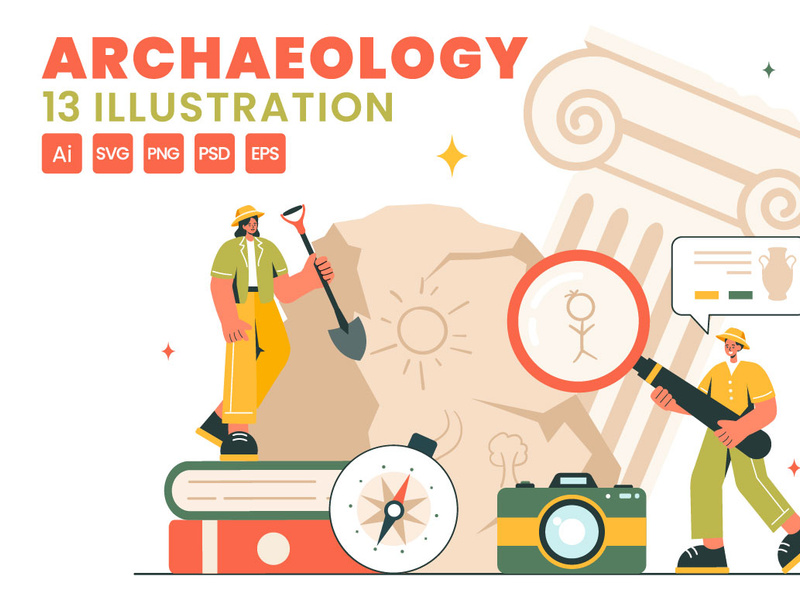 13 Archeology Vector Illustration by denayuneep ~ EpicPxls