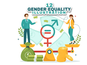 12 Gender Equality Vector Illustration
