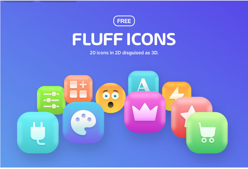 绒毛3D图标 - 免费(FLUFF 3D ICONS - FREE ????)插图