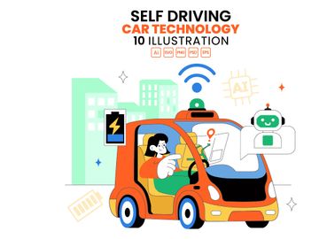 10 Self Driving Car Technology Illustration
