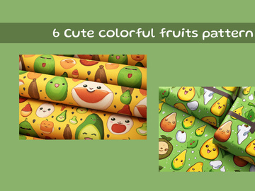 Colorful fruits slices pattern