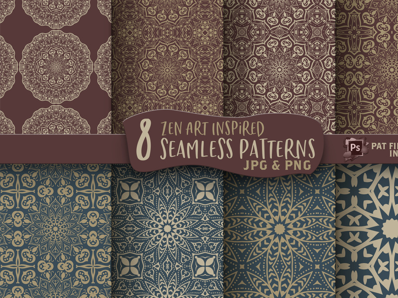 Mandala Seamless Digital Paper Patterns by iBearToo ~ EpicPxls