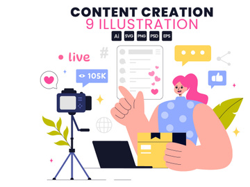 9 Digital Marketing Content Creation Illustration