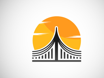 Creative abstract bridge logo design template