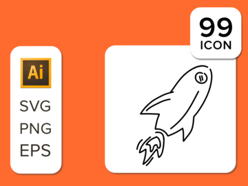99 Line Drawing Icon Set