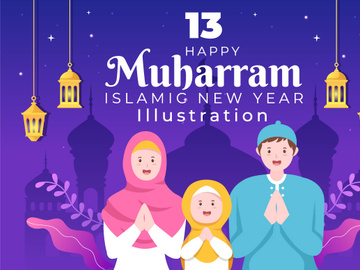 13 Islamic New Year Day or 1 Muharram Illustration