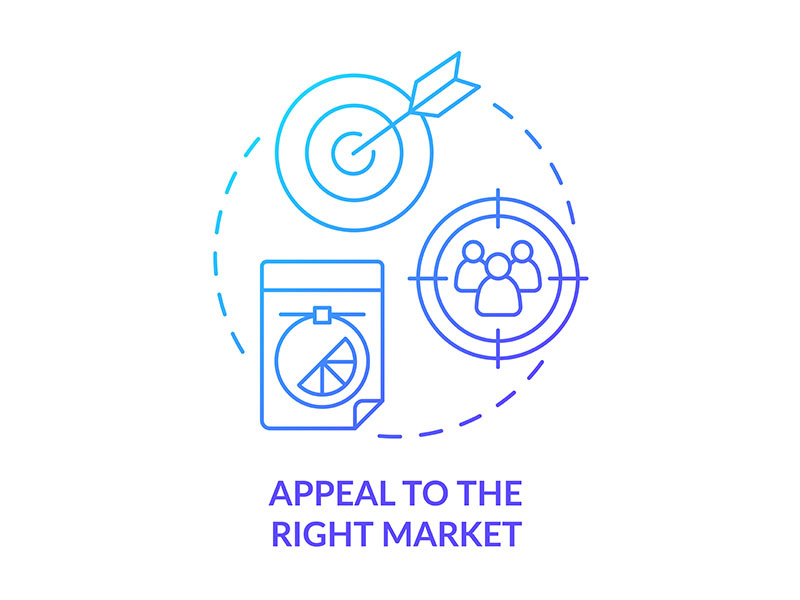 Appeal To Right Market Blue Gradient Concept Icon By Bsd EpicPxls
