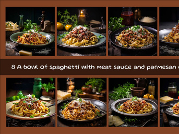 A bowl of spaghetti with meat sauce and parmesan cheese